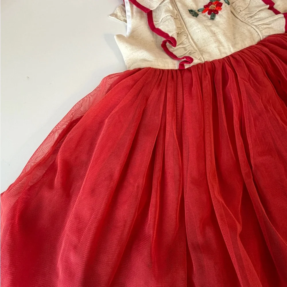 Well Dressed Wolf girl’s holiday Ruffled Dress with Shorts size 7 EUC - Picture 3 of 7